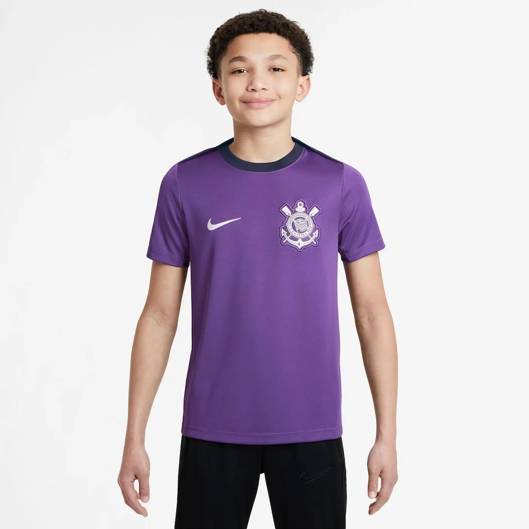 Camisa Roxa Treino Corinthians 2025 Infantil